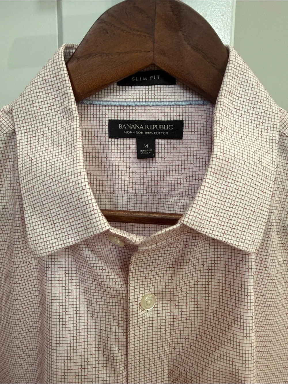 Banana Republic Pink Microprint Slim Fit Dress Shirt